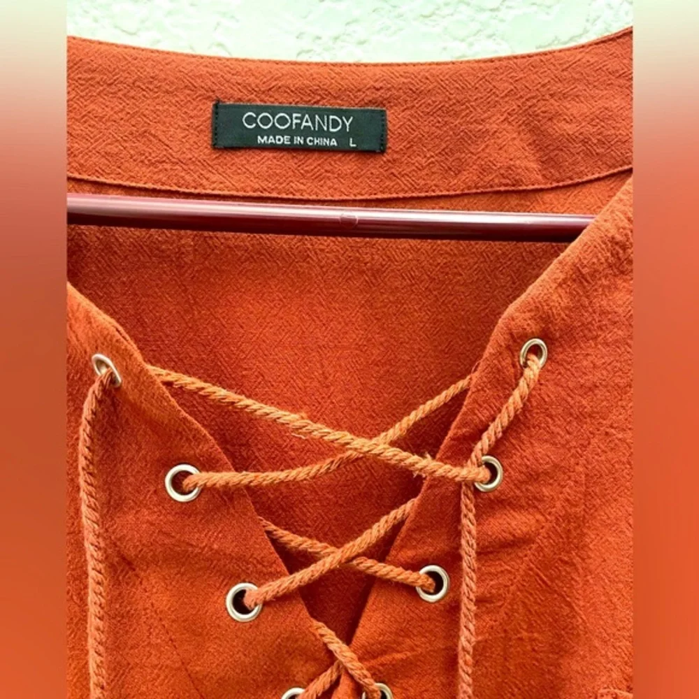 Coofandy men’s cotton shirt with‎ drawstring.